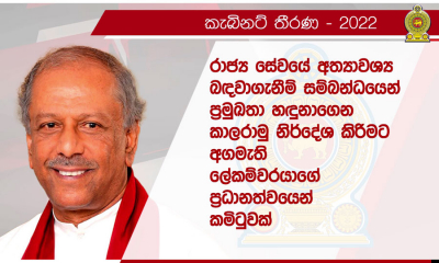 රාජ්‍ය සේවය කාර්යක්ෂමව හා ඵලදායීව පත්වාගෙන යාමට කමිටුවක්